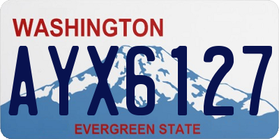 WA license plate AYX6127