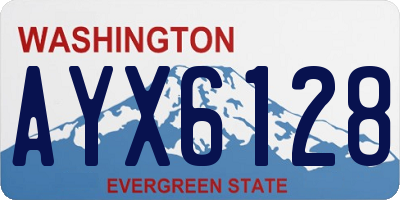 WA license plate AYX6128