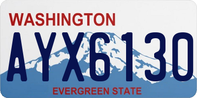 WA license plate AYX6130