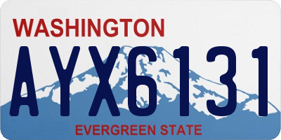 WA license plate AYX6131