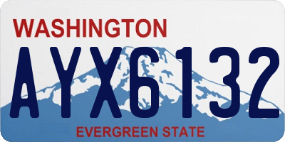 WA license plate AYX6132