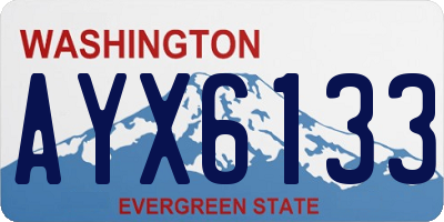 WA license plate AYX6133