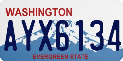 WA license plate AYX6134