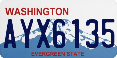 WA license plate AYX6135