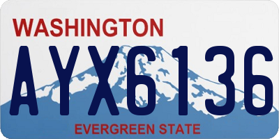 WA license plate AYX6136