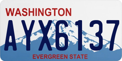 WA license plate AYX6137