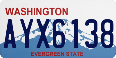 WA license plate AYX6138