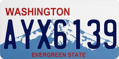 WA license plate AYX6139