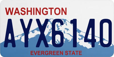 WA license plate AYX6140