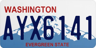 WA license plate AYX6141