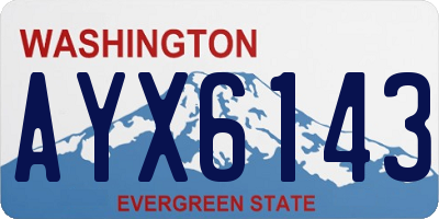 WA license plate AYX6143