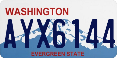 WA license plate AYX6144