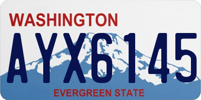 WA license plate AYX6145