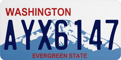 WA license plate AYX6147