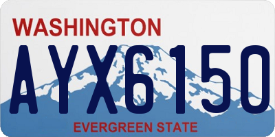 WA license plate AYX6150