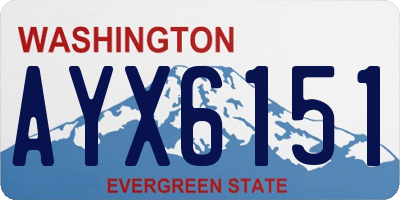 WA license plate AYX6151