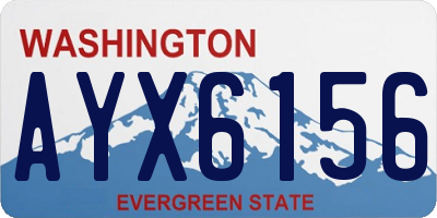 WA license plate AYX6156