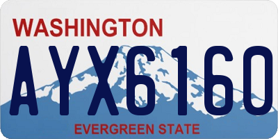 WA license plate AYX6160