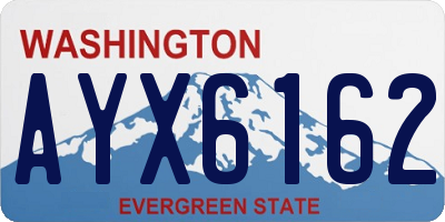 WA license plate AYX6162