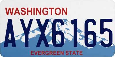 WA license plate AYX6165