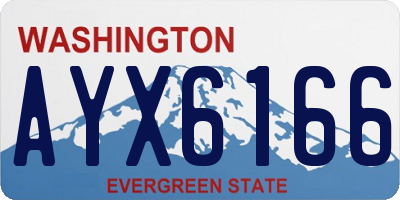 WA license plate AYX6166