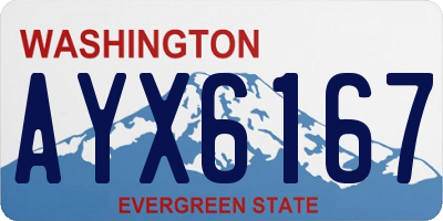 WA license plate AYX6167