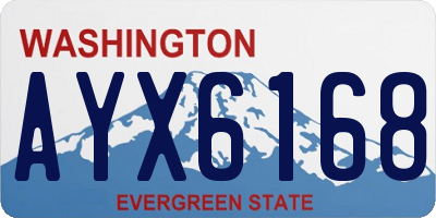 WA license plate AYX6168