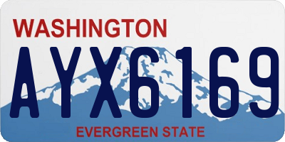 WA license plate AYX6169