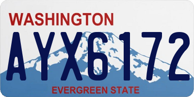 WA license plate AYX6172