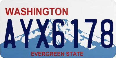 WA license plate AYX6178