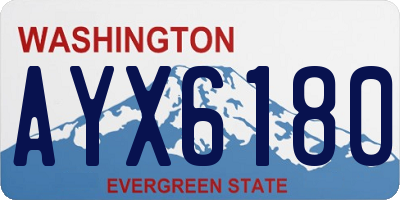 WA license plate AYX6180