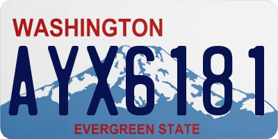 WA license plate AYX6181