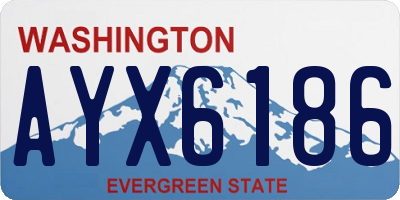 WA license plate AYX6186