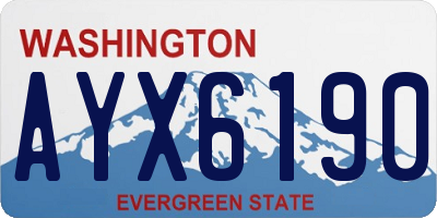 WA license plate AYX6190