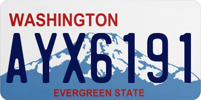 WA license plate AYX6191