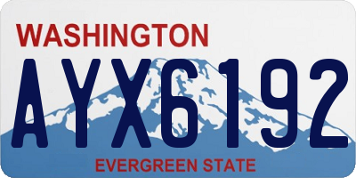 WA license plate AYX6192