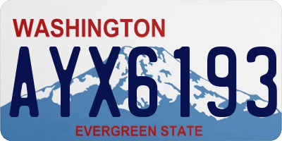 WA license plate AYX6193