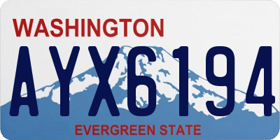 WA license plate AYX6194