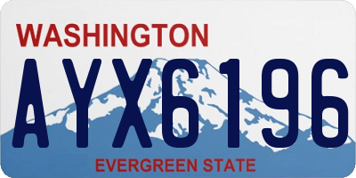 WA license plate AYX6196