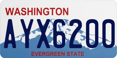 WA license plate AYX6200