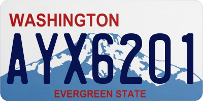 WA license plate AYX6201