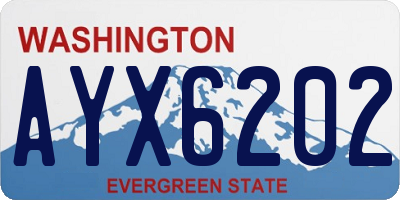 WA license plate AYX6202