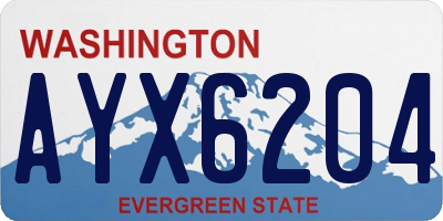 WA license plate AYX6204