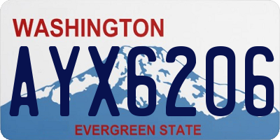 WA license plate AYX6206