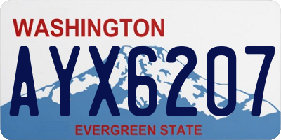 WA license plate AYX6207