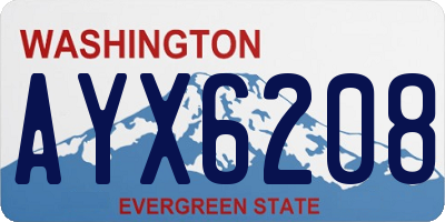 WA license plate AYX6208