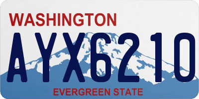 WA license plate AYX6210