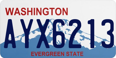 WA license plate AYX6213