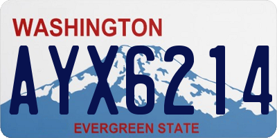 WA license plate AYX6214