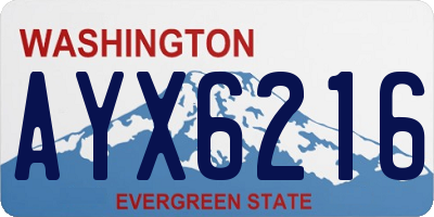 WA license plate AYX6216